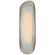Samos Tall Sculpted Wall Sconce in Burnished Silver Leaf