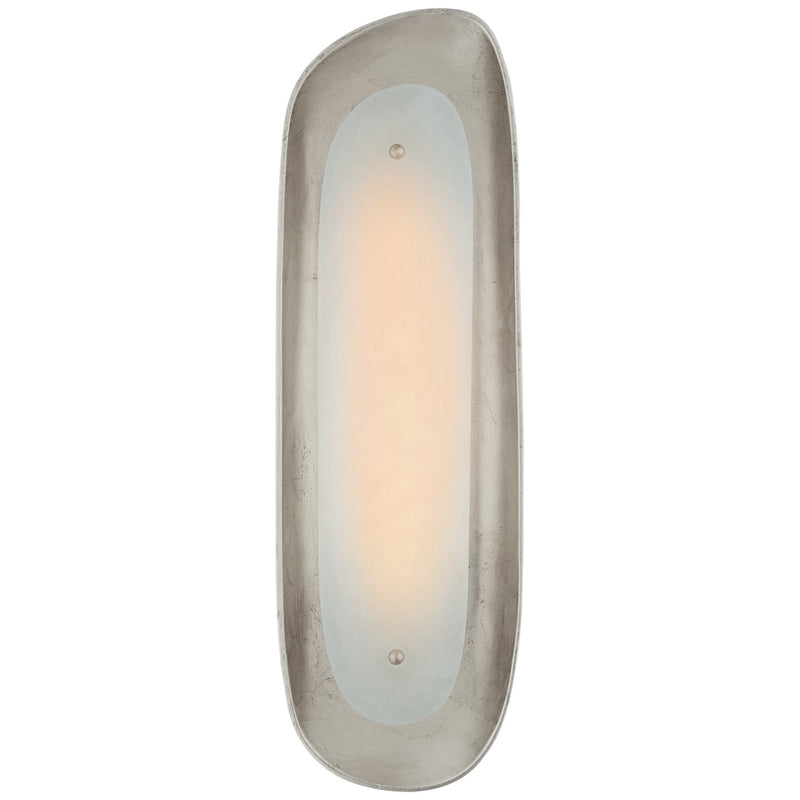 Samos Tall Sculpted Wall Sconce in Burnished Silver Leaf