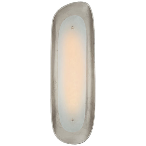 Samos Tall Sculpted Wall Sconce in Burnished Silver Leaf