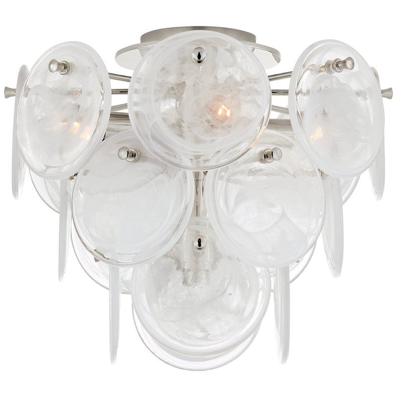 Loire Medium Tiered 4-Light Flush Mount in Polished Nickel