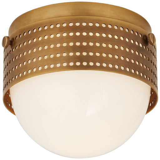 Precision 4.5" Solitaire Globe Flush Mount in Antique-Burnished Brass