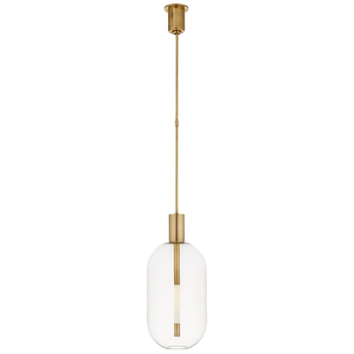 Nye Tall Pendant in Antique-Burnished Brass