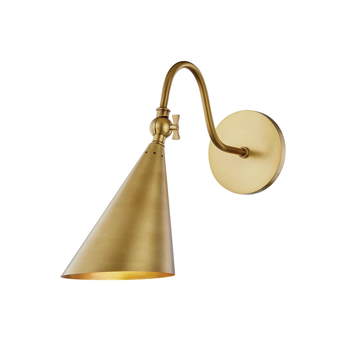Lupe 1 Light Wall Sconce in Aged Brass