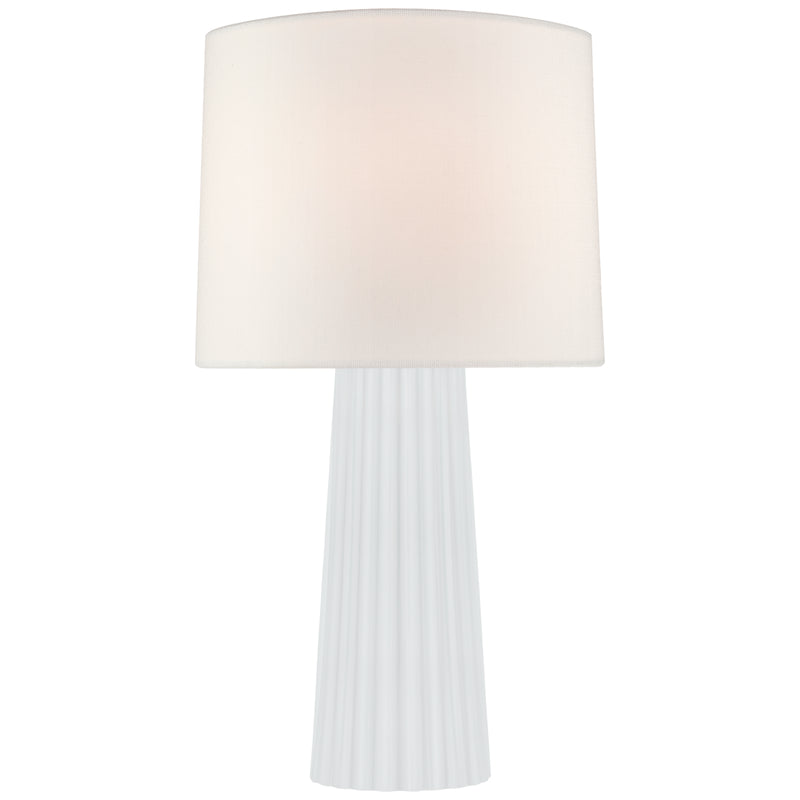 Danube One Light Table Lamp in White Glass