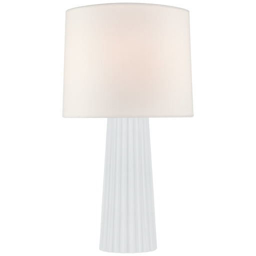 Danube One Light Table Lamp in White Glass
