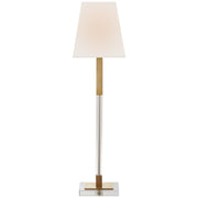 Reagan Buffet Table Lamp in Antique-Burnished Brass and Crystal
