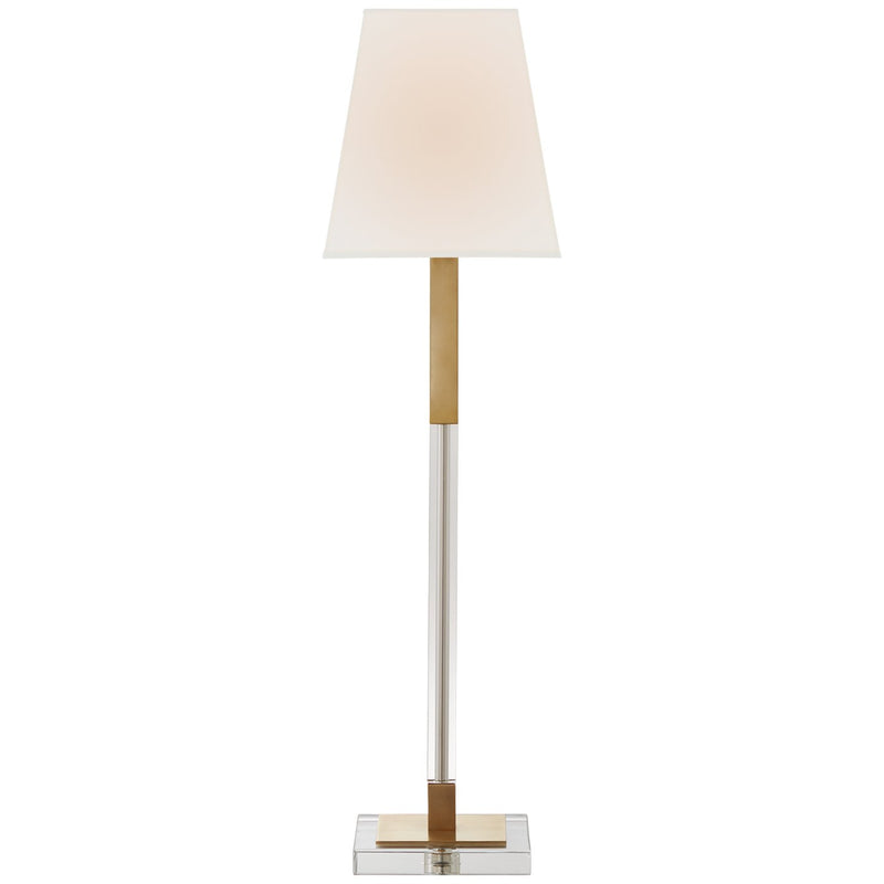 Reagan Buffet Table Lamp in Antique-Burnished Brass and Crystal