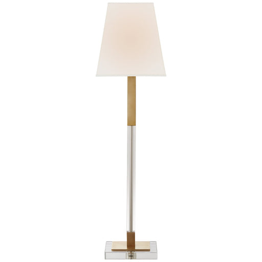 Reagan Buffet Table Lamp in Antique-Burnished Brass and Crystal