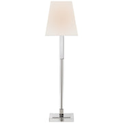Reagan One Light Buffet Lamp in Polished Nickel and Crystal