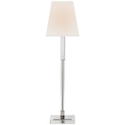 Reagan Buffet Table Lamp in Polished Nickel and Crystal