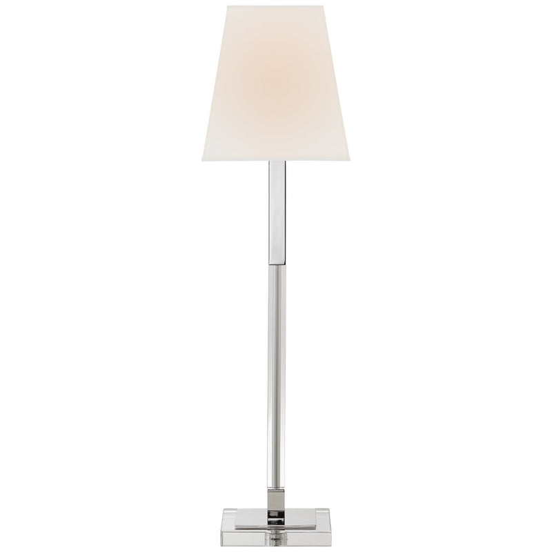 Reagan Buffet Table Lamp in Polished Nickel and Crystal
