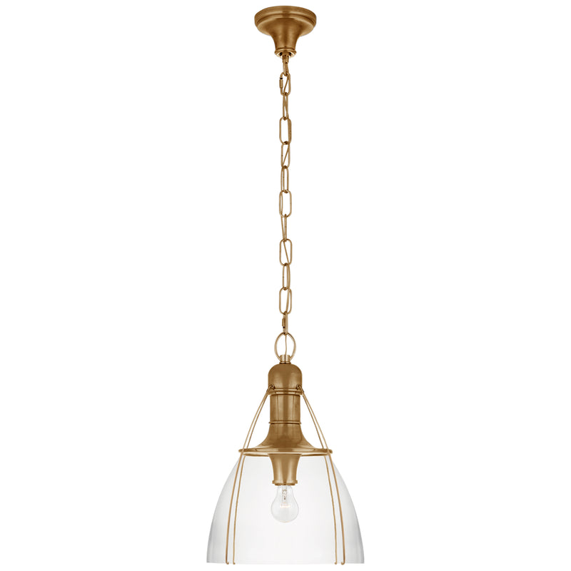 Prestwick One Light Pendant in Antique-Burnished Brass