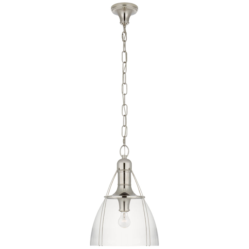 Prestwick One Light Pendant in Polished Nickel