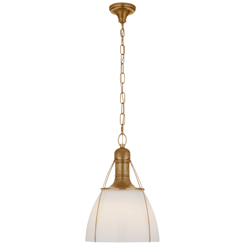 Prestwick One Light Pendant in Antique-Burnished Brass