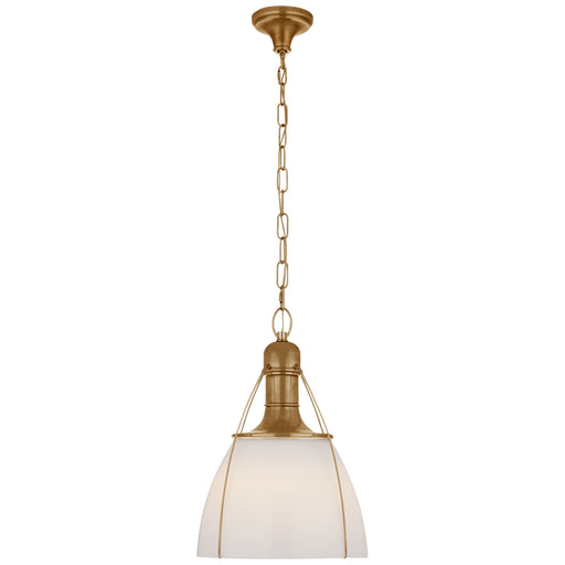 Prestwick One Light Pendant in Antique-Burnished Brass