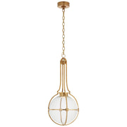 Gracie Medium Captured Globe Pendant in Antique-Burnished Brass