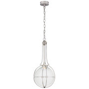Gracie Medium Captured Globe Pendant in Polished Nickel