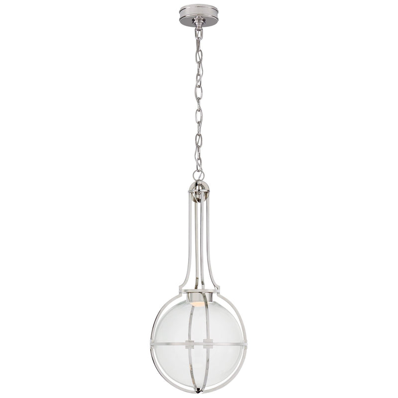 Gracie Medium Captured Globe Pendant in Polished Nickel