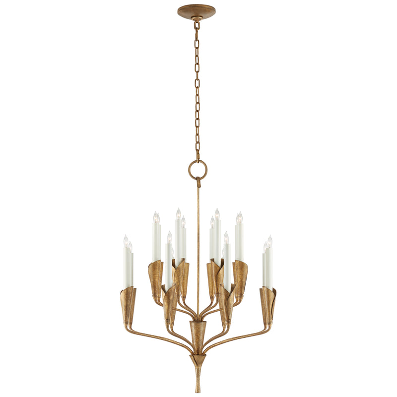 Aiden 16 Light Chandelier in Gilded Iron