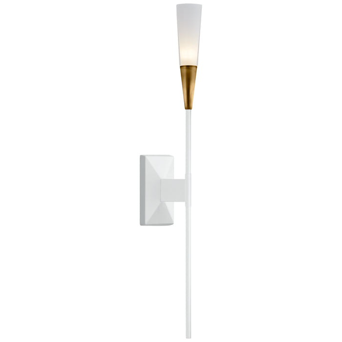 Stellar LED Wall Sconce in Matte White and Antique Brass