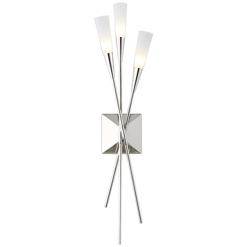 Stellar Triple Tail Wall Sconce in Polished Nickel