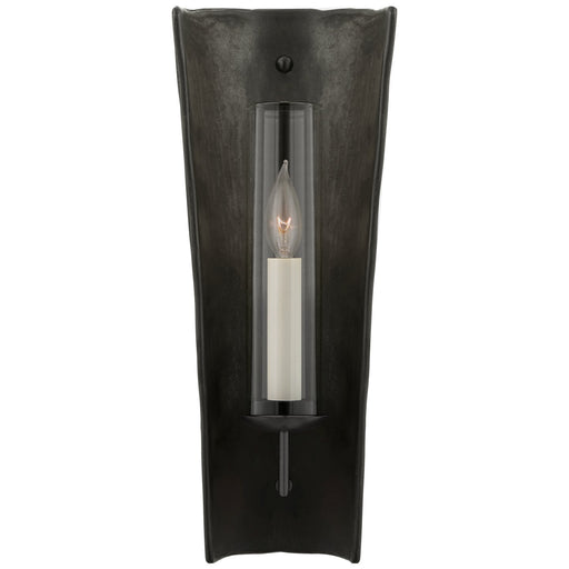 Downey Medium Reflector Wall Sconce in Stained Black Metallic and Aged Iron