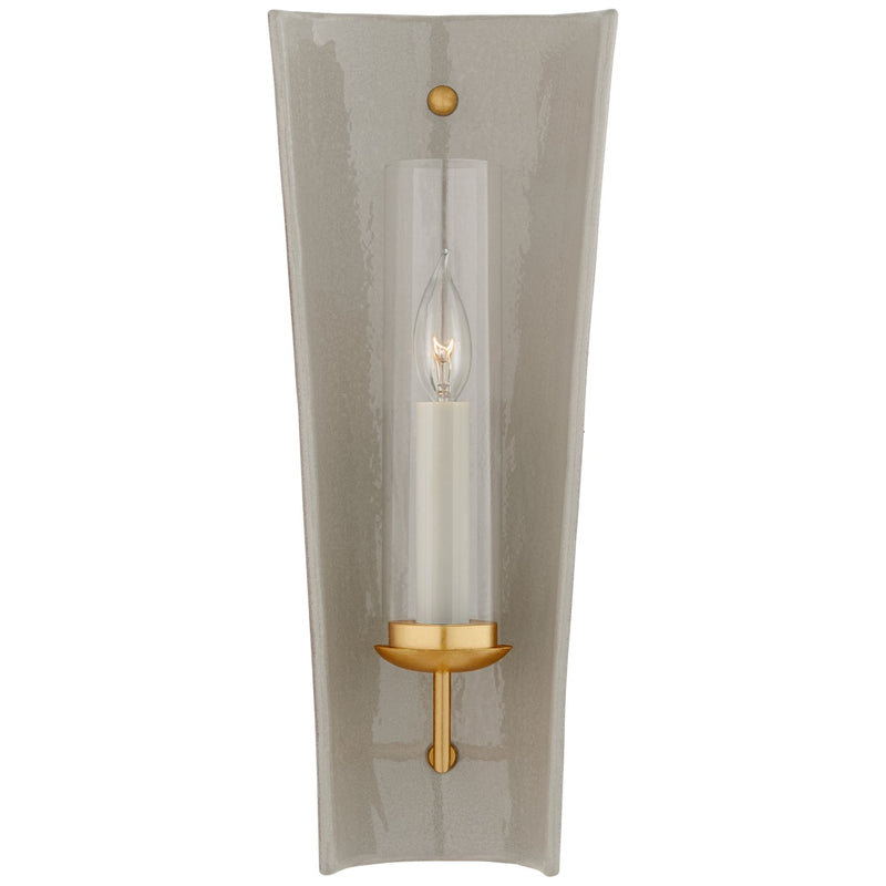 Downey Medium Reflector Wall Sconce in Shellish Gray and Gild