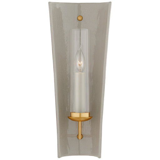 Downey Medium Reflector Wall Sconce in Shellish Gray and Gild