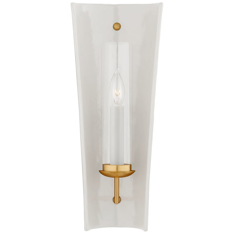 Downey Medium Reflector Wall Sconce in White and Gild