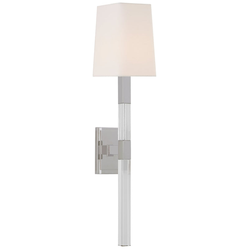 Reagan Medium Tail Wall Sconce in Polished Nickel and Crystal
