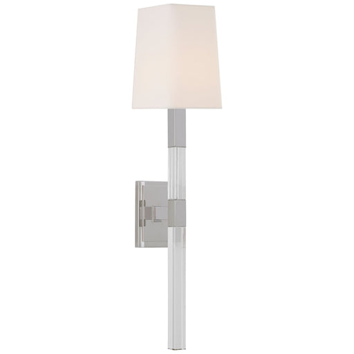 Reagan Medium Tail Wall Sconce in Polished Nickel and Crystal