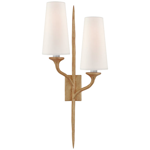 Iberia Double Left 2-Light Wall Sconce in Antique Gold Leaf