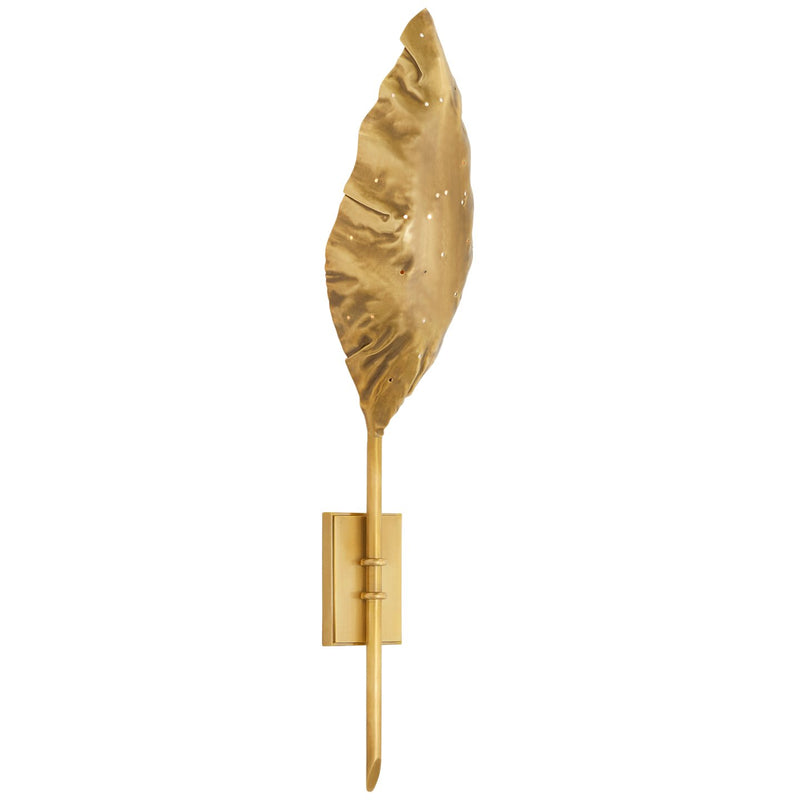 Dumaine Single Pierced Leaf Wall Sconce in Antique-Burnished Brass