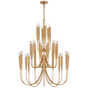 Acadia 30 Light Chandelier in Antique Gold Leaf