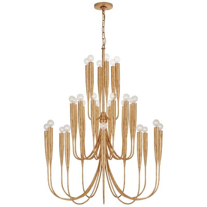 Acadia 30 Light Chandelier in Antique Gold Leaf