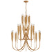 Acadia 30 Light Chandelier in Antique Gold Leaf