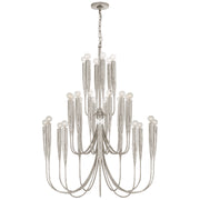 Acadia 30 Light Chandelier in Burnished Silver Leaf
