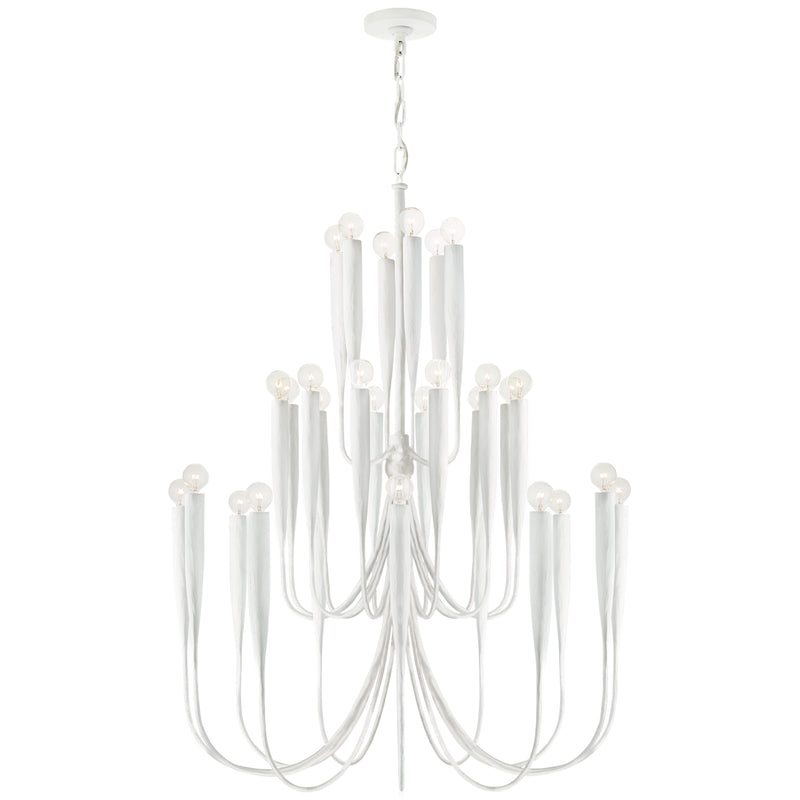 Acadia 30 Light Chandelier in Plaster White