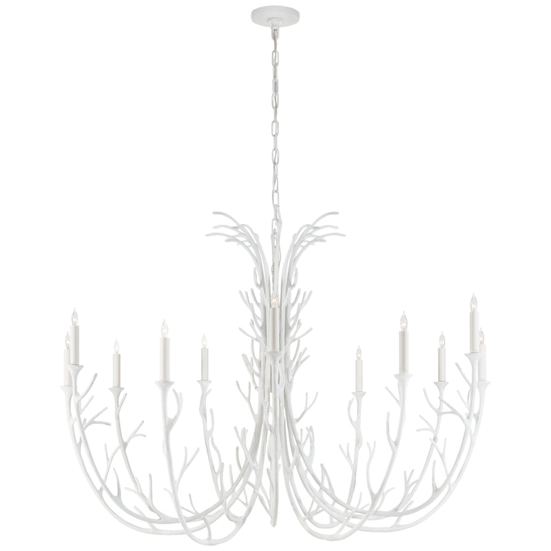 Silva 12 Light Chandelier in Plaster White