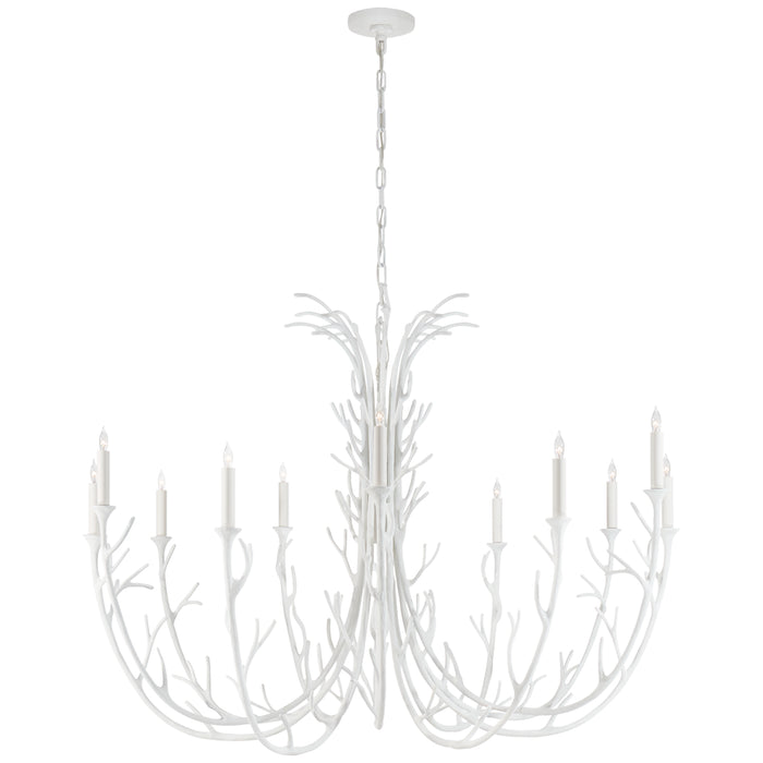 Silva 12 Light Chandelier in Plaster White