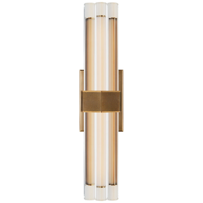 Fascio 18" Crystal Wall Sconce in Hand-Rubbed Antique Brass