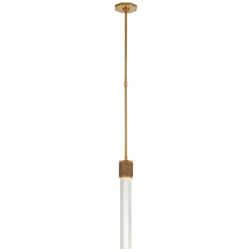 Fascio Single Crystal Mini Pendant in Hand-Rubbed Antique Brass