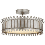 Leslie 16" 4-Light Semi-Flush Mount in Burnished Silver Leaf