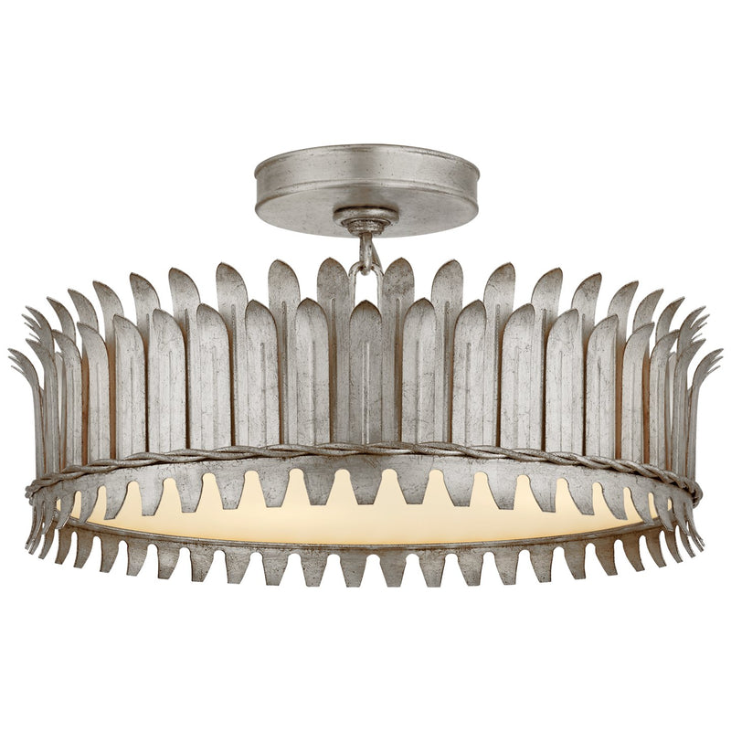 Leslie 16" 4-Light Semi-Flush Mount in Burnished Silver Leaf