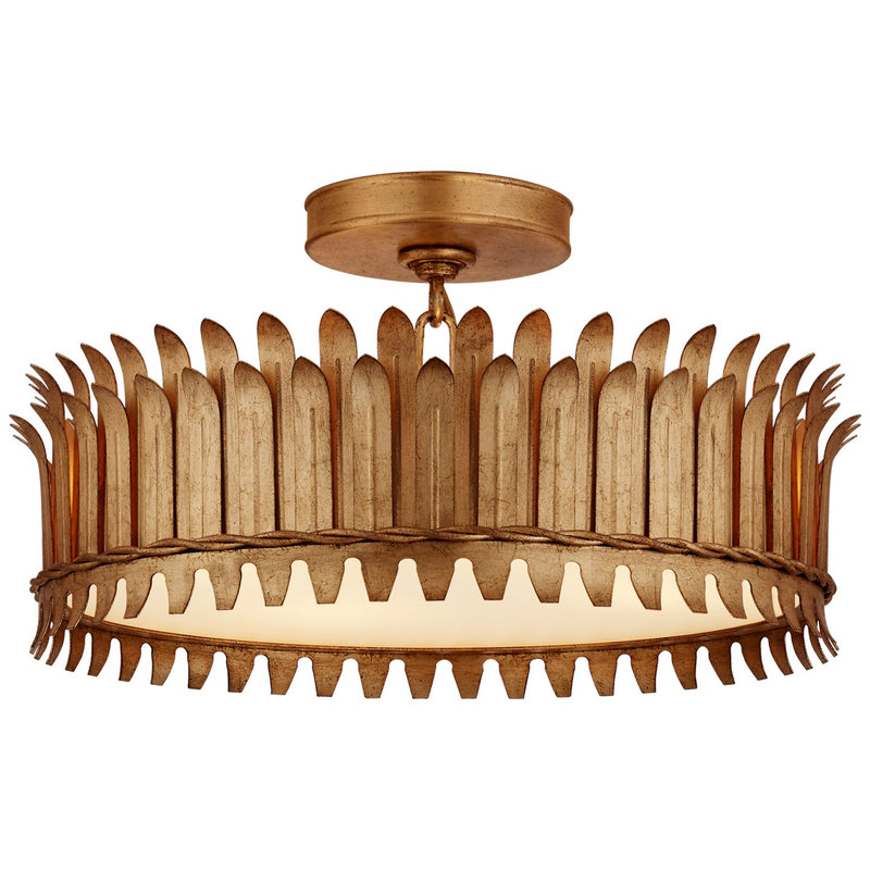 Leslie 16" 4-Light Semi-Flush Mount in Gilded Iron