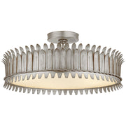Leslie 21" 5-Light Semi-Flush Mount in Burnished Silver Leaf