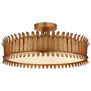 Leslie 21" 5-Light Semi-Flush Mount in Gilded Iron
