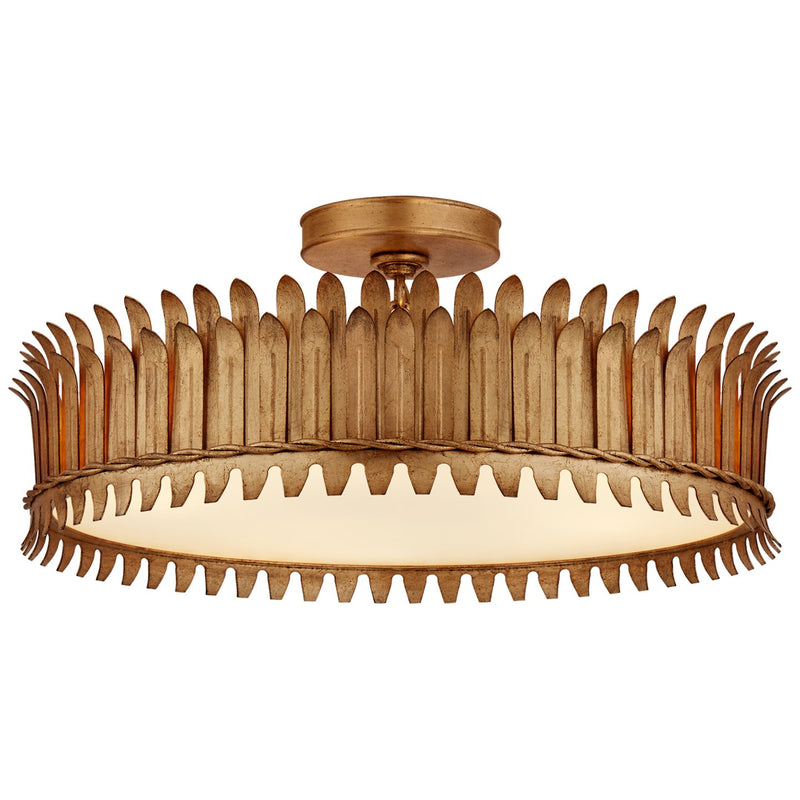 Leslie 21" 5-Light Semi-Flush Mount in Gilded Iron