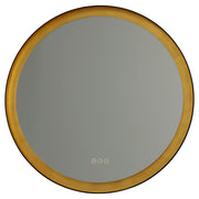 Dorato 30" Round LED Mirror in Gold Leaf