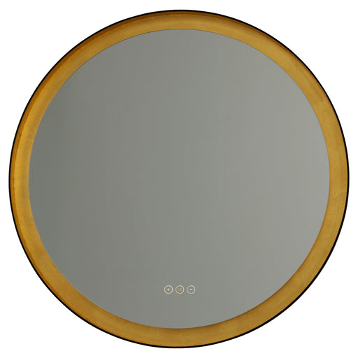 Dorato 30" Round LED Mirror in Gold Leaf